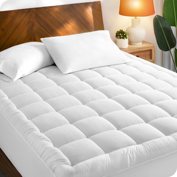 Bare Home Protector de Colchón Parte Superior de Algodón Transpirable, Bolsillo de 21" de Profundidad, Tamaño California King, Color Blanco