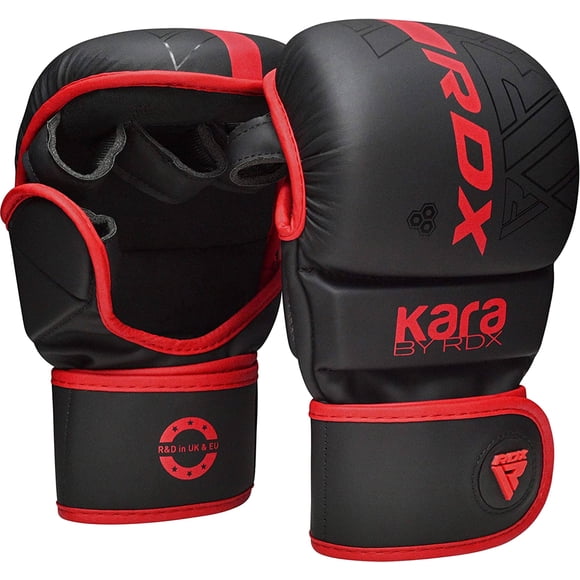 Guantes MMA RDX Sparring Grappling Hybrid de piel con palma abierta