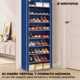 thumbnail image 3 of Zapatera De 9 Niveles Closet Plegable para Calzado Y Prendas De Vestir Estante Organizador Ajustable Armario Multiusos Mueble Rack Apilable Recamara, 3 of 7