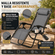 thumbnail image 4 of Silla Camastro CJR Reclinable Gravedad 0 Plegable Jardin Playa gris oscuro, 4 of 9