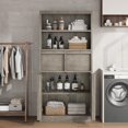thumbnail image 3 of Yeshouse Armario independiente alto de 130 cm con puertas, dos cajones y estantes, ideal para cocina, comedor, baño, despensa y lavandería, 3 of 7