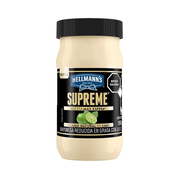 Mayonesa Hellmann's Supreme reducida en grasa con jugo de limón 190 g