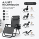 thumbnail image 5 of Silla Camastro CJR Reclinable Gravedad 0 Plegable Jardin Playa gris oscuro, 5 of 9