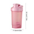 thumbnail image 3 of Botella de agua deportiva portátil 500ML | Taza para shaker de proteínas con báscula para mezclar, tapa abatible a prueba de fugas, agitador incorporado, boca grande fácil de limpiar | Gimnasio, 3 of 6