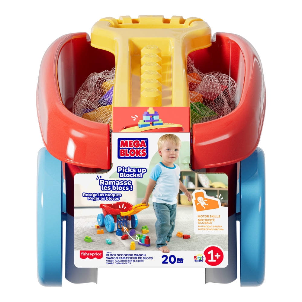 Set de Bloques de Construcción tipo rompecabezas Mattel Mega Bloks Vagón Recoge Bloques