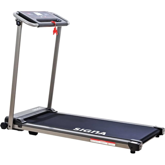 caminadora electrica plegable 2 hp antideslizante caminadora para correr con pantalla lcd 1 a 10 km/h banda electrica con modo automatico soporte 120 kg Vista 3/4 frontal; caminadora plegable con pantalla LCD azul de 3.5", cinta negra con logo visible, estructura metálica gris y manillares con llave de seguridad roja, panel con portavasos y soporte para celular y ruedas delanteras para transporte. Velocidad 1–10 km/h, 12 programas integrados y capacidad máxima 120 kg; plegable para guardarla en clóset o debajo de la cama; suele usarse como opción compacta para espacios pequeños.
