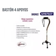 thumbnail image 3 of Bastón 4 apoyos Ergonómico Acojinado Bronce Medimetrics, 3 of 3