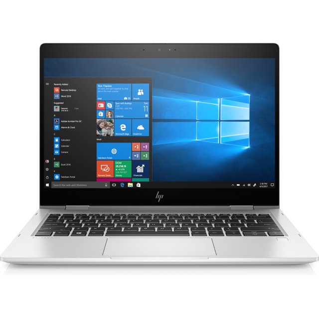 laptop hp x360 g6 core i7 8th gen 16gb ram 256gb ssd touch Reacondicionado — Vista frontal centrada de HP EliteBook X360 1040 G6 plateada con pantalla táctil de 14" en Windows 10, teclado tipo isla, panel táctil amplio, bisagra 360° y carcasa metálica; adecuada para productividad móvil y a menudo usada para presentaciones portátiles.
