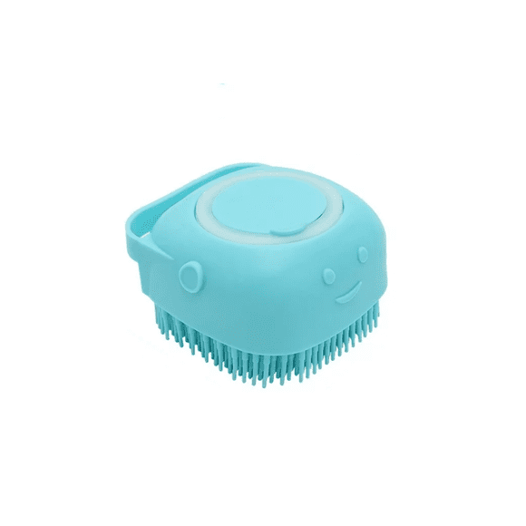 Cepillo De Baño Para Perro Masajeador Dispensador De Shampoo AZUL