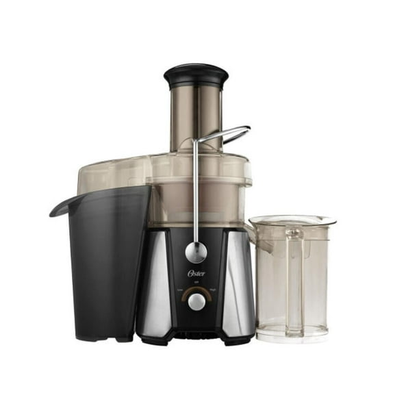Extractor de Jugos Oster JusSimple, Filtro de Fácil Limpieza, Acero y Negro