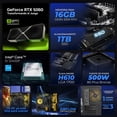 thumbnail image 3 of PC Gamer Xtreme PC Gaming ASUS TUF NVIDIA GeForce RTX 5060 Intel Core i5 12400F 16GB SSD 1TB WIFI Black gaming 1080p, estudios y multitarea, 3 of 6