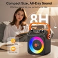 thumbnail image 4 of Bocina JYX, Bocina Bluetooth Portátil para Fiestas con 2 Micrófonos Inalámbricos, Altavoz Bluetooth con luces DJ y ajuste de eco para exteriores, 4 of 8