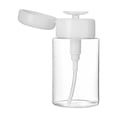 thumbnail image 2 of Transparent Press Bottle 200ml | Refillable Push Dispenser for Makeup Remover, Lotion, Alcohol, Nail Polish Remover | Leak-Proof Travel Size | Clear Plastic | Portable | 4.92x2.2in, 2 of 8