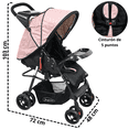 thumbnail image 4 of Carriola para Bebé Ligera y Plegable Asiento Reclinable Cinturón de 5 Puntos Charola Toldo Apta desde 6 Meses Hasta 18 kg - Rosa, 4 of 7