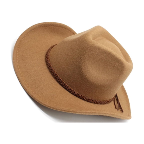 Sombreros de vaquero Qarigey gorras cómodas para hombre tela fieltro 58x58x12cm