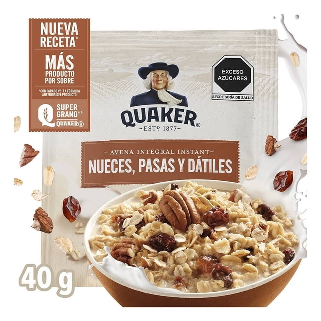 Avena integral Quaker instant nueces pasas y dátiles 40 g