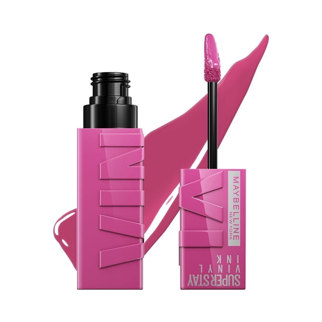 Labial líquido brillante de larga duración, Maybelline Superstay Vinyl Ink tono Edgy 165, 4.2ml