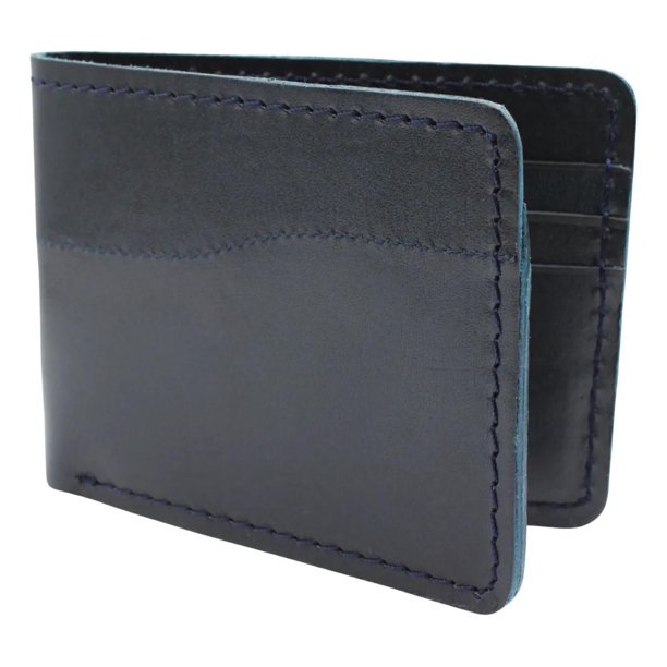 Cartera Hombre Piel Genuina Pull Up Bifold azul