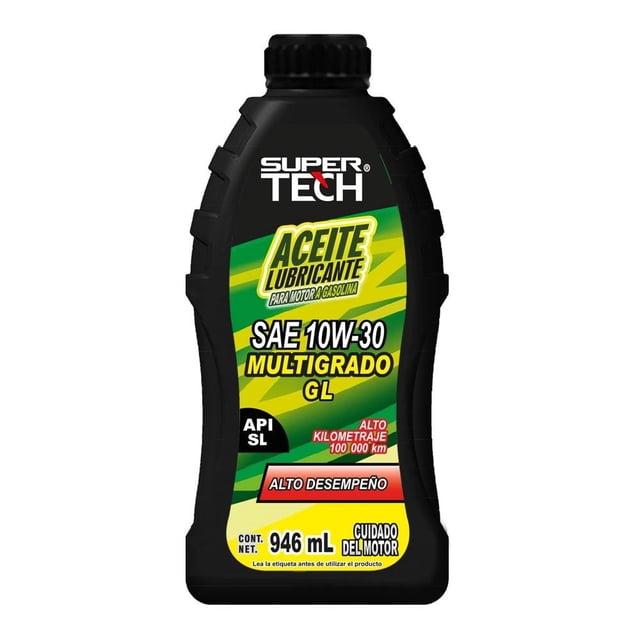 Aceite para Automóvil Super Tech Alto Kilometraje 10w30 de 946 ml