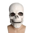 thumbnail image 3 of Máscara mandíbula móvil Horror Casco de látex Scary Creepy Headgear Casco de esqueleto para Halloween Masquerade Carnival Blanco, 3 of 7