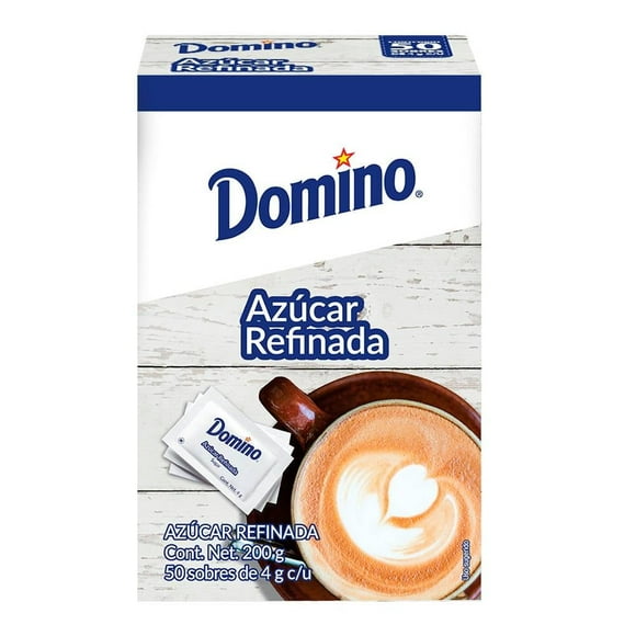 Azúcar Domino refinada 50 sobres de 4 g c/u