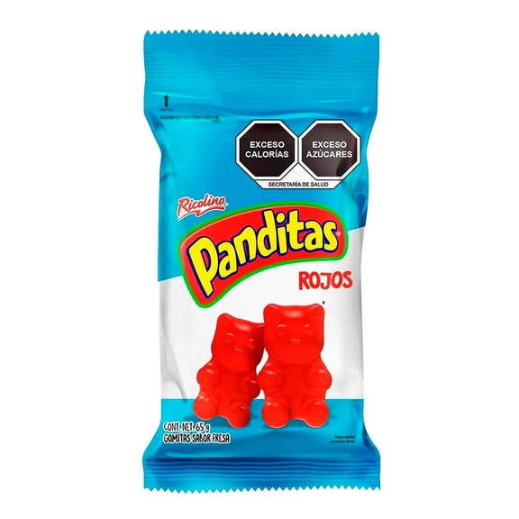 Gomitas Panditas rojos sabor fresa 65 g
