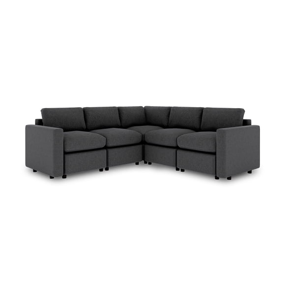 Sala Seccional Modular Esquinera Adapti 5 Plazas | Gris Carbón