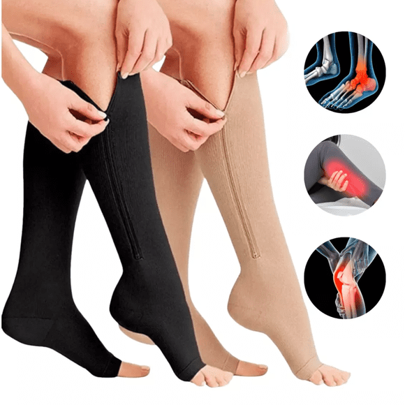 Calcetas Compresión UNIVERSOENLINEA.COM Medias Calcetines Cierre Como Zip Sox XXLbeige
