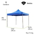 thumbnail image 2 of Toldo Plegable Portable 3X3 con Bolsa GardeCor TOLD-02, 2 of 7