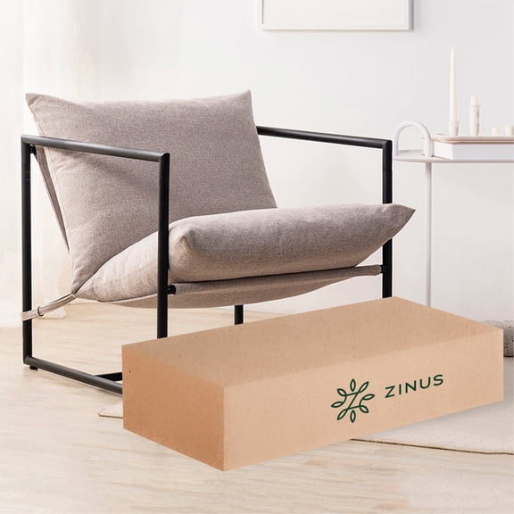 Silla de Metal Zinus Aidan con Cojines de Memory Foam Color Beige