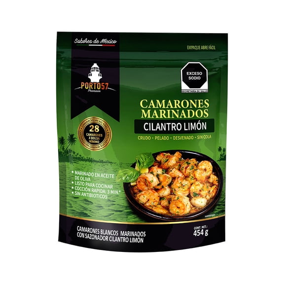 Camarón Blanco Porto 57 Marinado Sabor Cilantro Limón 454g
