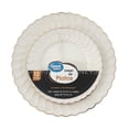 thumbnail image 1 of Juego de platos Great Value premium tono hueso contorno dorado 12 pzas, 1 of 4