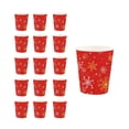 thumbnail image 2 of Set de vajilla de Navidad con copos de nieve rojos - platos, vasos y servilletas de papel desechables de 16 piezas - platos de 7 y 9 pulgadas, 2 of 6