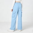 thumbnail image 5 of Pantalones de pana para niñas, cintura elástica, corte holgado, cordón ajustable, bolsillos, pantalones casuales para niñas con pana de mezcla de algodón de textura suave, tallas de 5-6 a 14-15 años., 5 of 5