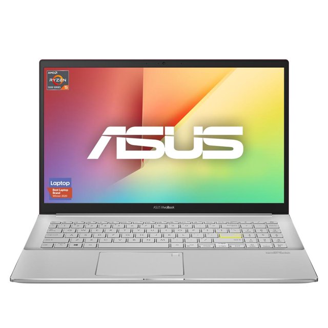 laptop asus vivobook s d533ua-bq035t amd ryzen 5 8gb ram 512gb ssd Rojo, vista frontal centrada de la laptop abierta; pantalla NanoEdge 15.6" Full HD con bordes ultra delgados, webcam 720p en el bisel superior, teclado retroiluminado con lector de huellas junto al touchpad y touchpad grande. Chasis con acento rojo visible en el marco exterior; logos ASUS y etiquetas de procesador en pantalla. Audio Harman Kardon y salida HDMI visibles. A menudo usada como estación de trabajo móvil para estudiantes y creadores que requieren almacenamiento rápido de 512 GB.