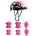 thumbnail image 2 of Juego de cascos y protecciones para niños | Equipo de protección de 7 piezas para ciclismo, skate, patinaje en línea | Casco ABS ajustable, rodilleras, codados, muñequeras | Ligero, transpirable, 2 of 5