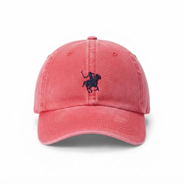 Gorra Polo Club Yorkshire Unitalla con Logo Bordado y Efecto Acid Wash Rojo