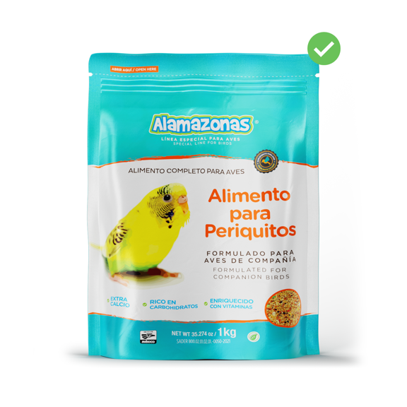 Alimento Completo para Periquitos Australianos Budgies Alamazonas 1kg&nbsp;