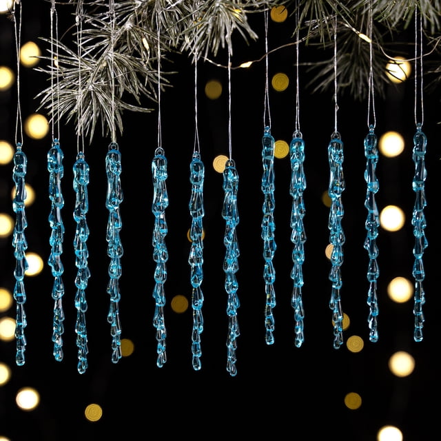 Lekihaqq Transparent Crushed Ice Pendants Acrylic Icicles Christmas Decorations Hanging Ornaments Tree Decor Winter Holiday Party Supplies