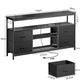 thumbnail image 3 of Zocalo Mueble para TV con Tomas de Corriente y Luces LED, Centro de Entretenimiento de TV de 4 cajones con Estante Abierto, Mueble de TV de 50 a 43 Pulgadas (Negro), 3 of 8