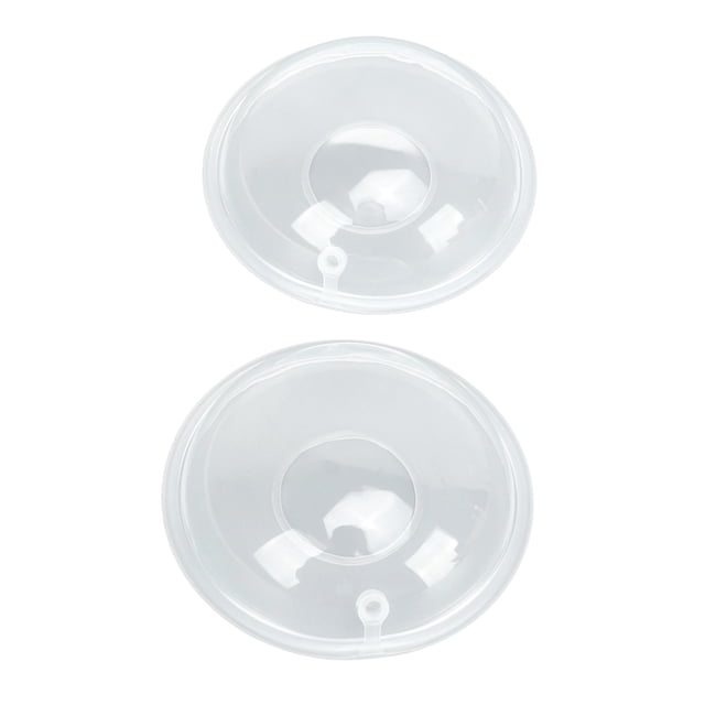 ahorro de leche, 2 piezas concha de leche materna concha de leche materna colector de leche materna funcionalidad de alta precisión Reutilizable protector de pecho transparente de silicona y PP, vista cenital de dos copas redondas contorneadas con boquilla de vaciado, tamaño aprox. 95 x 30 mm, incluye estuche; diseño ergonómico que protege el pezón y recoge la leche materna, adecuado para uso durante la lactancia.