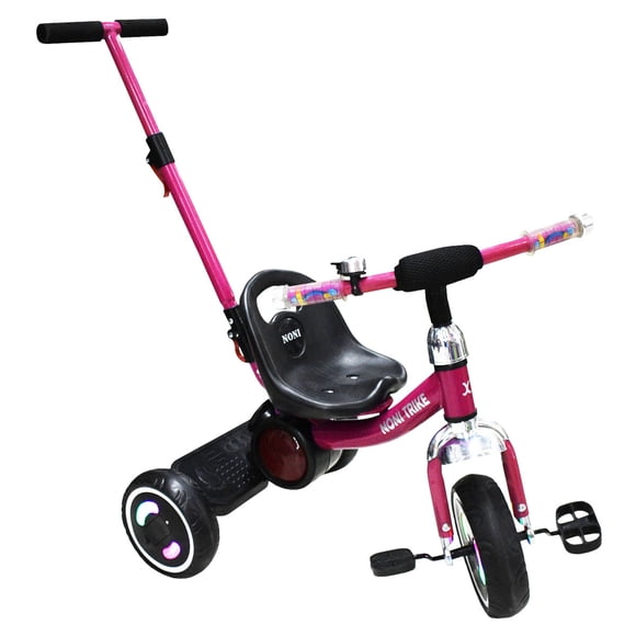 Triciclo con Barra de Empuje Angelin Baby Luz Rosa