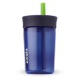 thumbnail image 1 of Vaso térmico de plástico libre de BPA Owala Kids 450 mL con popote, azul marino/azul, 1 of 5