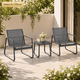 thumbnail image 1 of Zocalo Juego de Muebles de Exterior 3 Piezas, 2 Sillones y Mesa Auxiliar de Acero, Sillas con Tela Transpirable, Resistente al Agua y UV, Set para Jardín, Terraza y Patio, Color Negro, 1 of 10