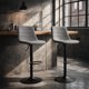 thumbnail image 1 of Sillas Altas para Barra de Cocina con Altura Ajustable Bancos Desayunador Elegante para Decoración del Hogar Fabricado 100% Poliéster y Tejido Transpirable Set de 2 Sillas Gris, 1 of 7
