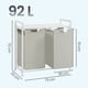 thumbnail image 4 of VASAGLE Cesto para Ropa Sucia, Cesta Colada, 2 Bolsas Colada de Tela Oxford Extraíble y Desmontable, 2 x 46 L, 73 x 33 x 72 cm, Estante, Marco Metálico, Blanco, 4 of 8