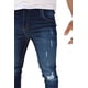 thumbnail image 5 of Pantalón rasgado de mezclilla stretch John Silver  Corte skinny Color azul oscuro, 5 of 6