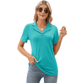 thumbnail image 2 of Camisas de Mujer con Cuello de Solapa, Cuello en V, Blusa de Corta, Blusa Informal Elegante. Azul L, 2 of 9