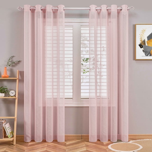 Semi Sheer Curtains For Bedroom 98 Inches Long Grommet Vertical Window Curtains Drapes With Light Through For Living Room