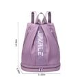 thumbnail image 3 of Mochila de gimnasio para mujer con compartimento para zapatos y bolsillo húmedo, bolsa deportiva impermeable y ligera para viajar, 3 of 8